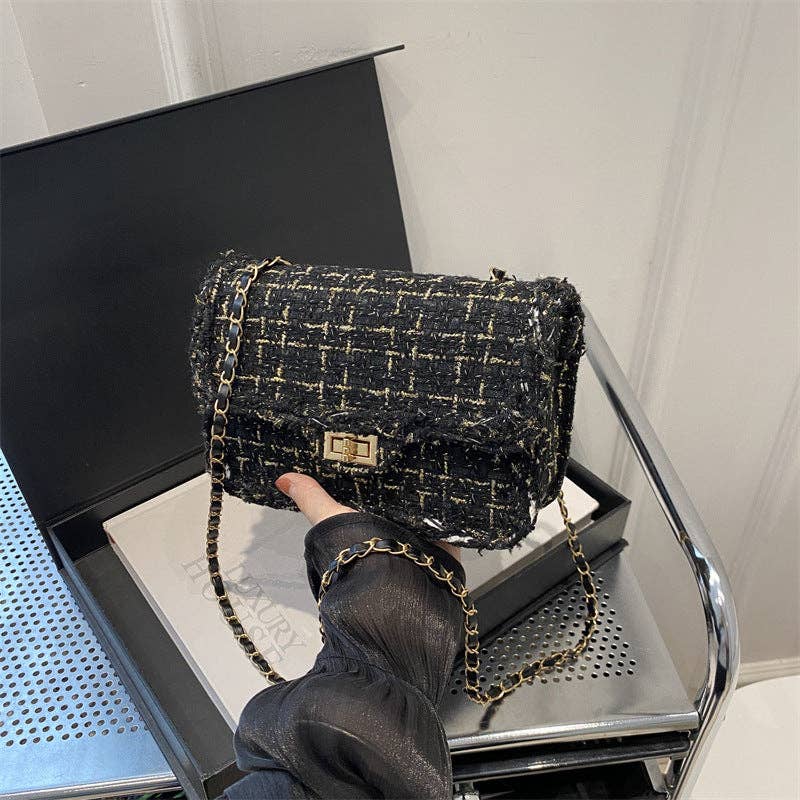 Cleo June Vintage-Inspired Chain-Strap Crossbody Bag