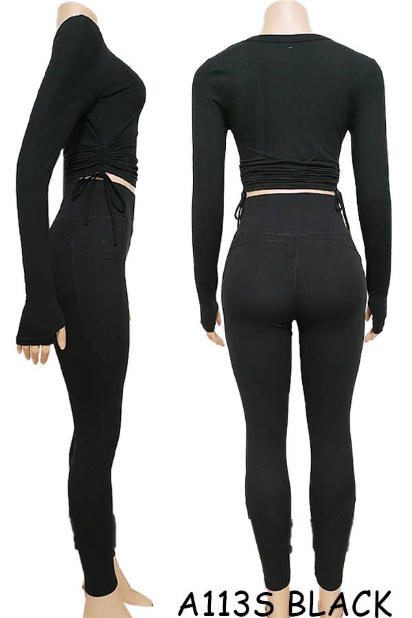 A113S SPORTS YOGA POCKET LEGGINGS TOPS SETS MIX SIZES 12PCS
