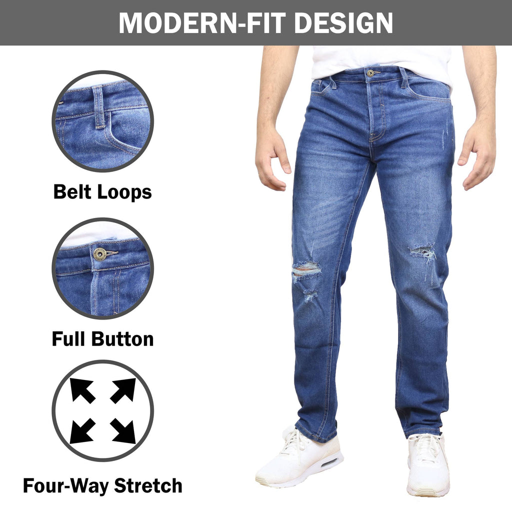 Men's Stretch Ripped Jeans