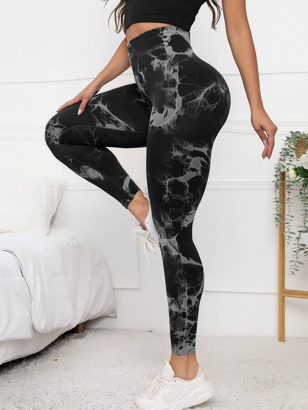 Tie Dye Seamless High Waisted Workout Leggings Sports Pants