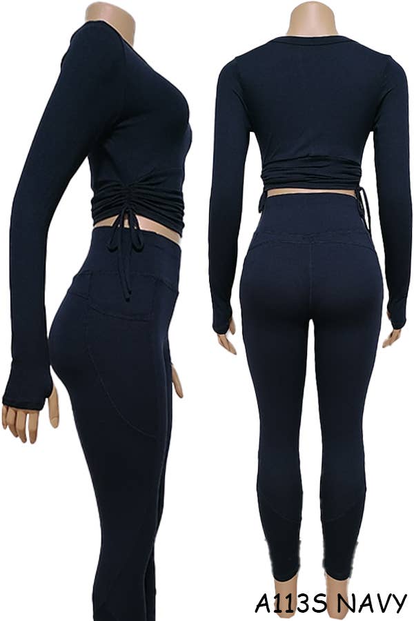 A113S SPORTS YOGA POCKET LEGGINGS TOPS SETS MIX SIZES 12PCS