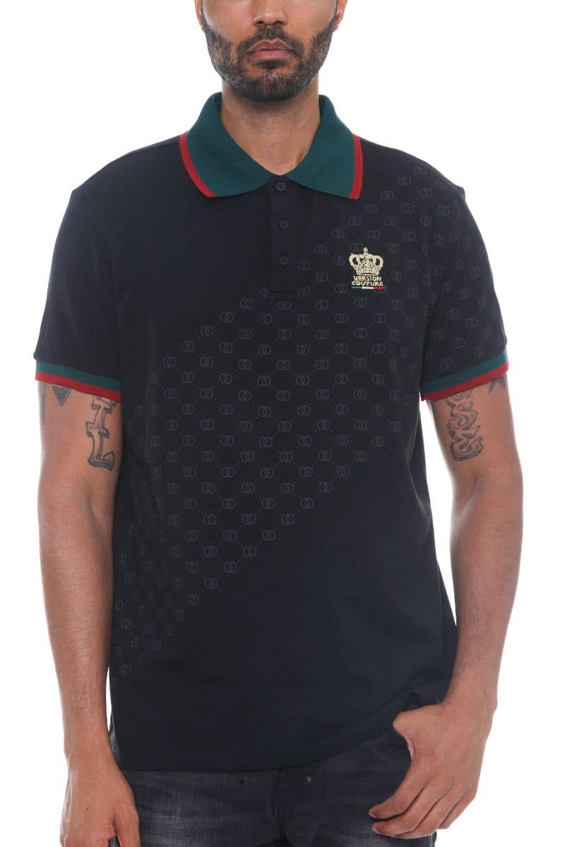 Version Couture Print Polo Button Down Shirt BP006