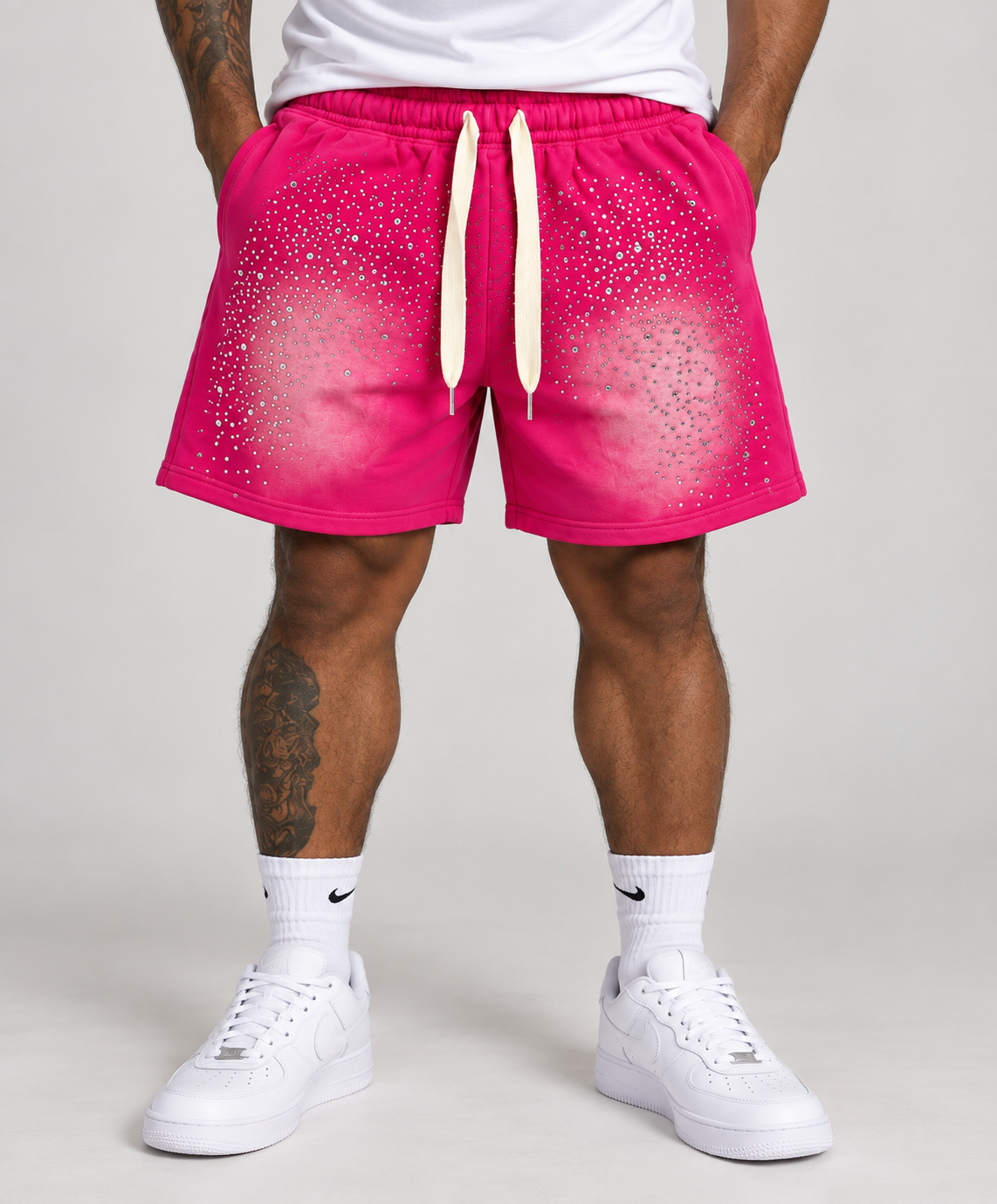 Culture Short - Washed Pink Rhinestones