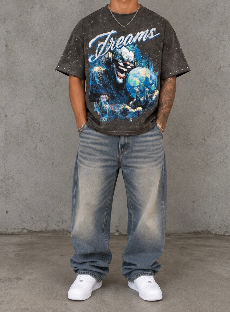 BKYS Short Sleeve DREAMS Shirt - GREY/BLUE