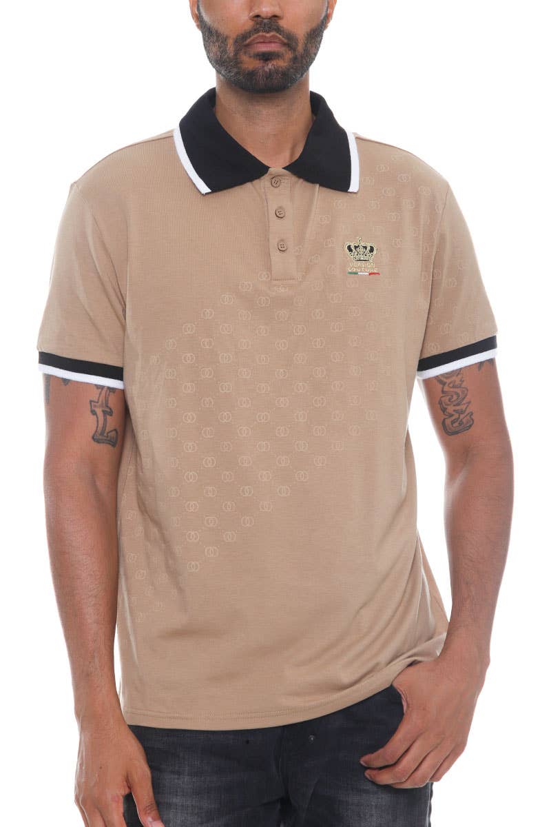 Version Couture Print Polo Button Down Shirt BP006