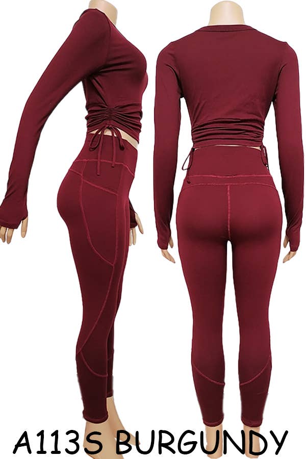 A113S SPORTS YOGA POCKET LEGGINGS TOPS SETS MIX SIZES 12PCS