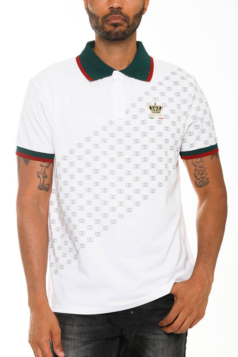 Version Couture Print Polo Button Down Shirt BP006