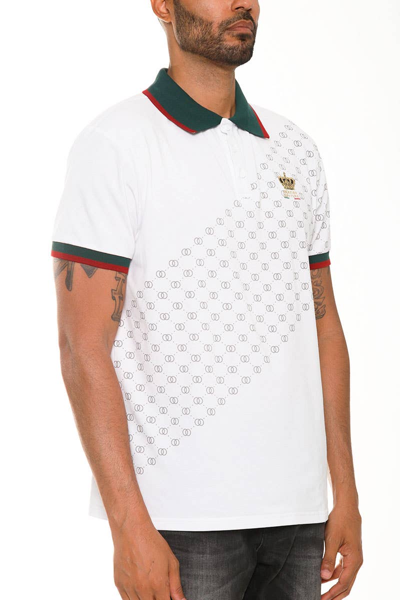 Version Couture Print Polo Button Down Shirt BP006