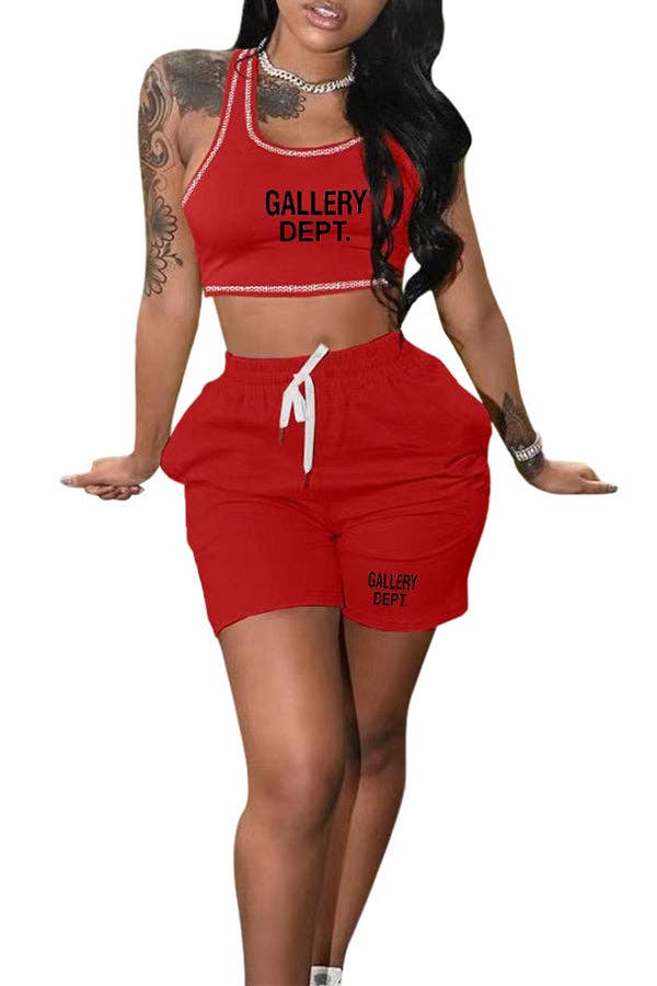 MB FASHION O-NECK PRINTED SHORT SET 323LY