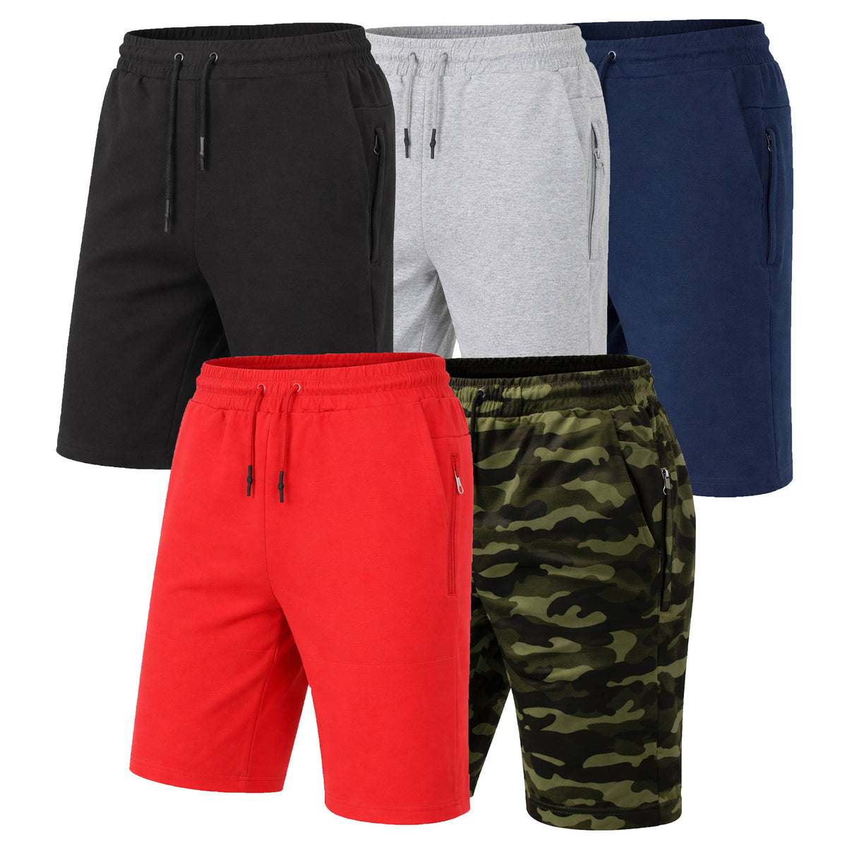 Men's Tech Fleece Jogger Lounge Shorts W Zip Pocket (S-5X)
