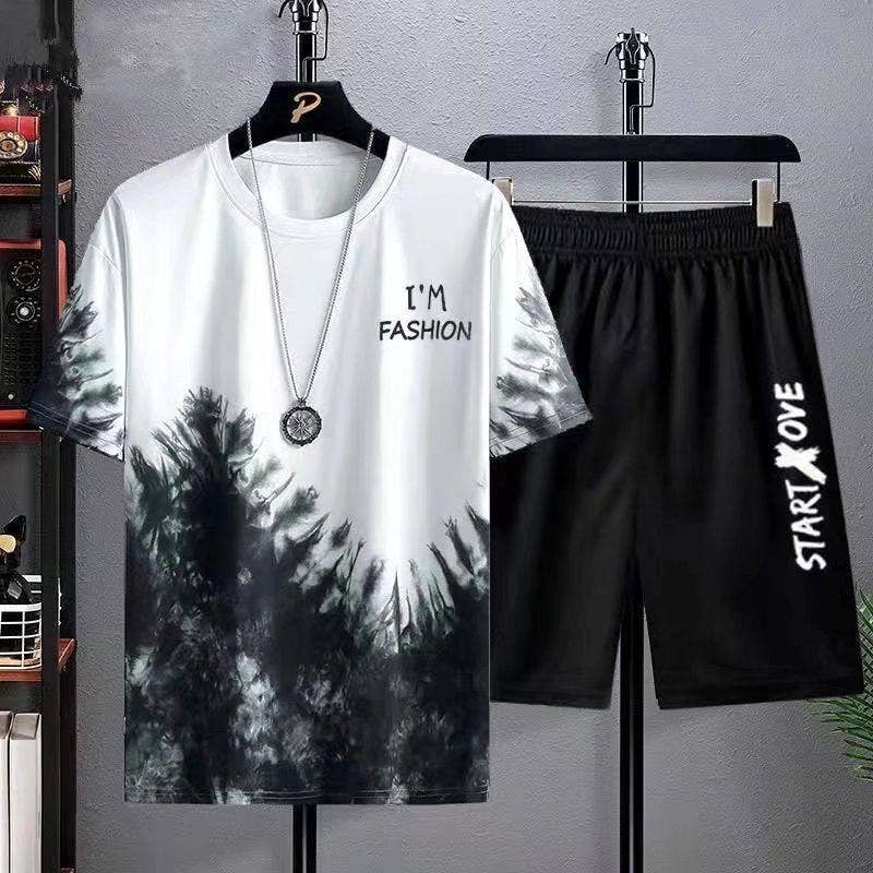 Men's Casual Sportswear Set  Summer Shorts Loose Fit T-Shirt