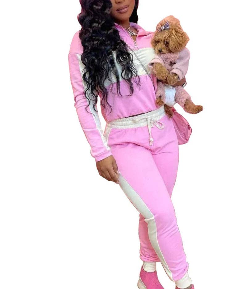 MB FASHION Two-Piece Color Block Tracksuit 6603R