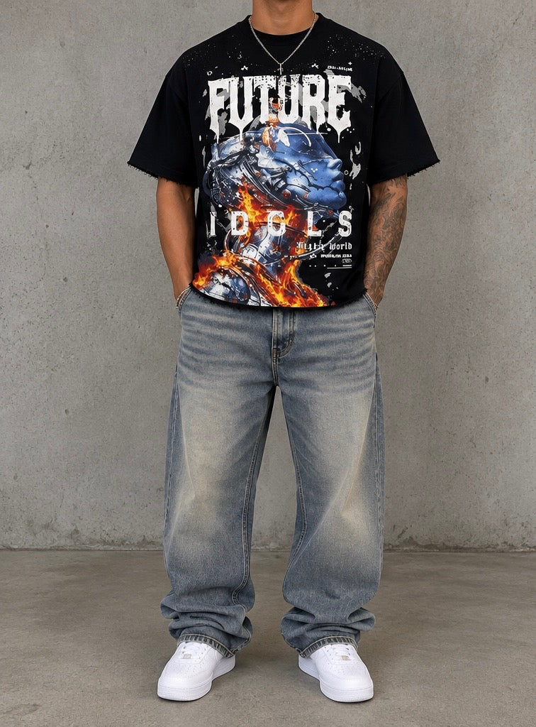 BKYS Short Sleeve FUTURE ROBOT Shirt  - Black