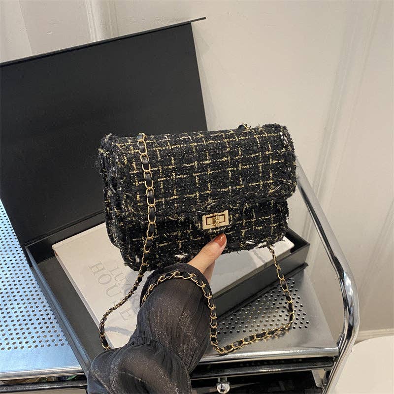 Cleo June Vintage-Inspired Chain-Strap Crossbody Bag