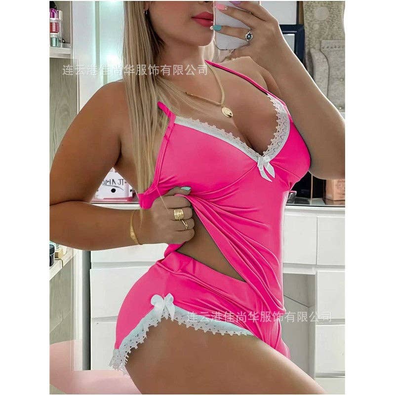 Lace Trim Camisole Shorts Pajama Set