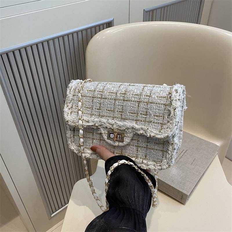 Cleo June Vintage-Inspired Chain-Strap Crossbody Bag