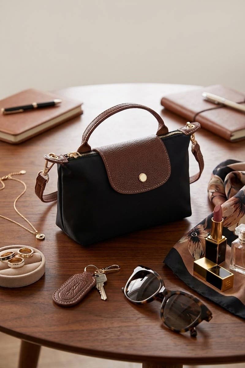 Trendy Color Block Flap Mini Handbag Zenana Consgt.