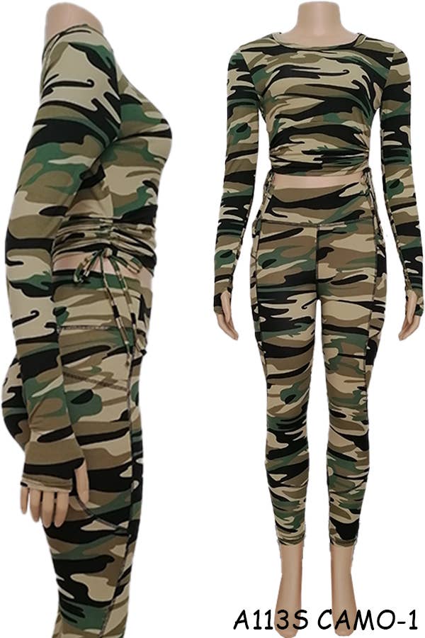 A113S SPORTS YOGA POCKET LEGGINGS TOPS SETS MIX SIZES 12PCS