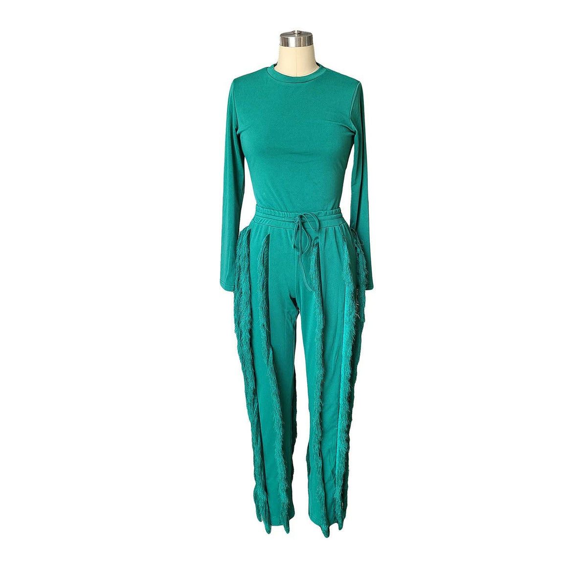 MB FASHION Long-Sleeve Fringe Top and Pants Set 223LY
