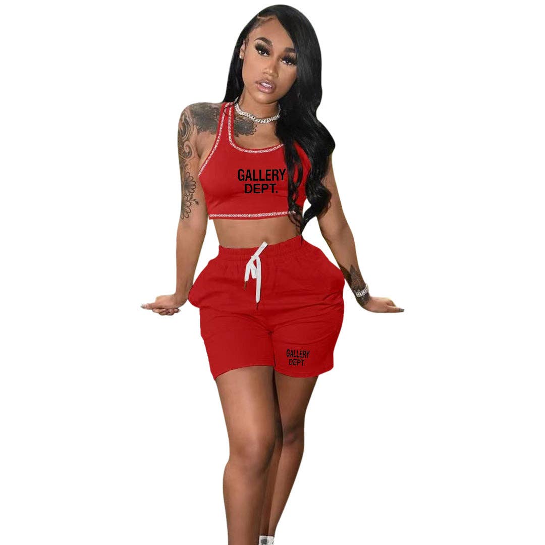 MB FASHION O-NECK PRINTED SHORT SET 323LY