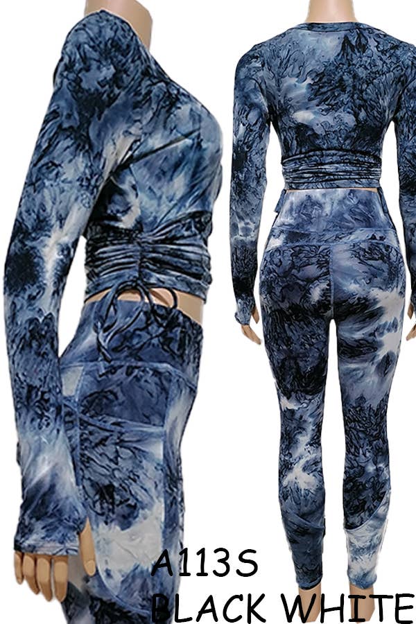 A113S SPORTS YOGA POCKET LEGGINGS TOPS SETS MIX SIZES 12PCS