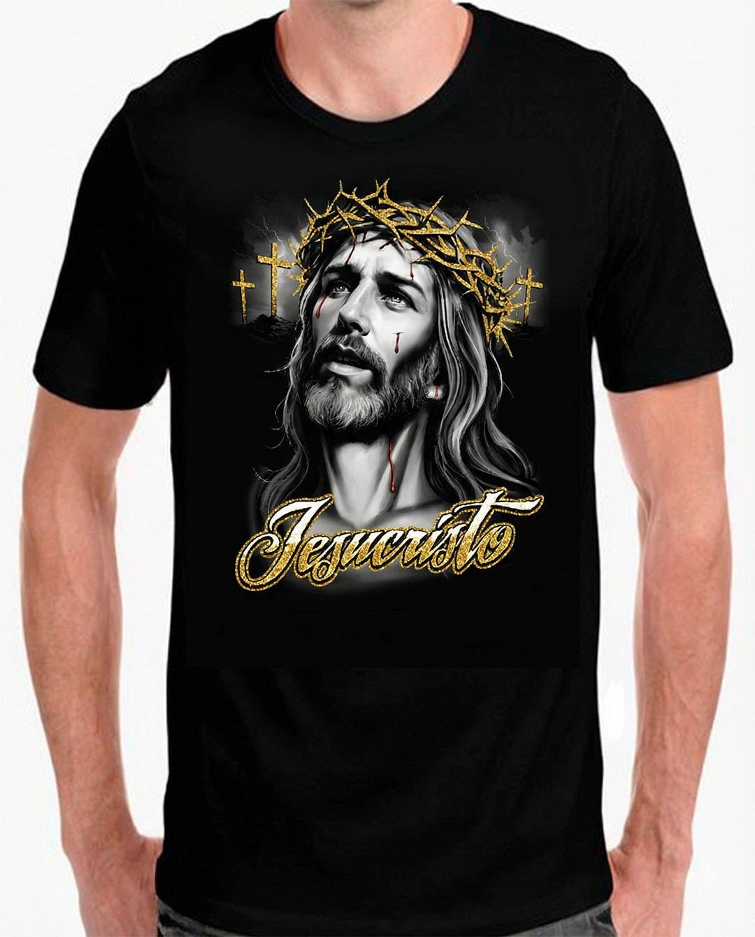 Religious Jesus T-Shirt – Black Graphic Tee