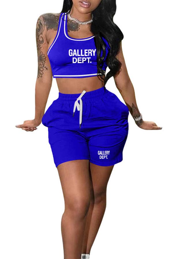 MB FASHION O-NECK PRINTED SHORT SET 323LY