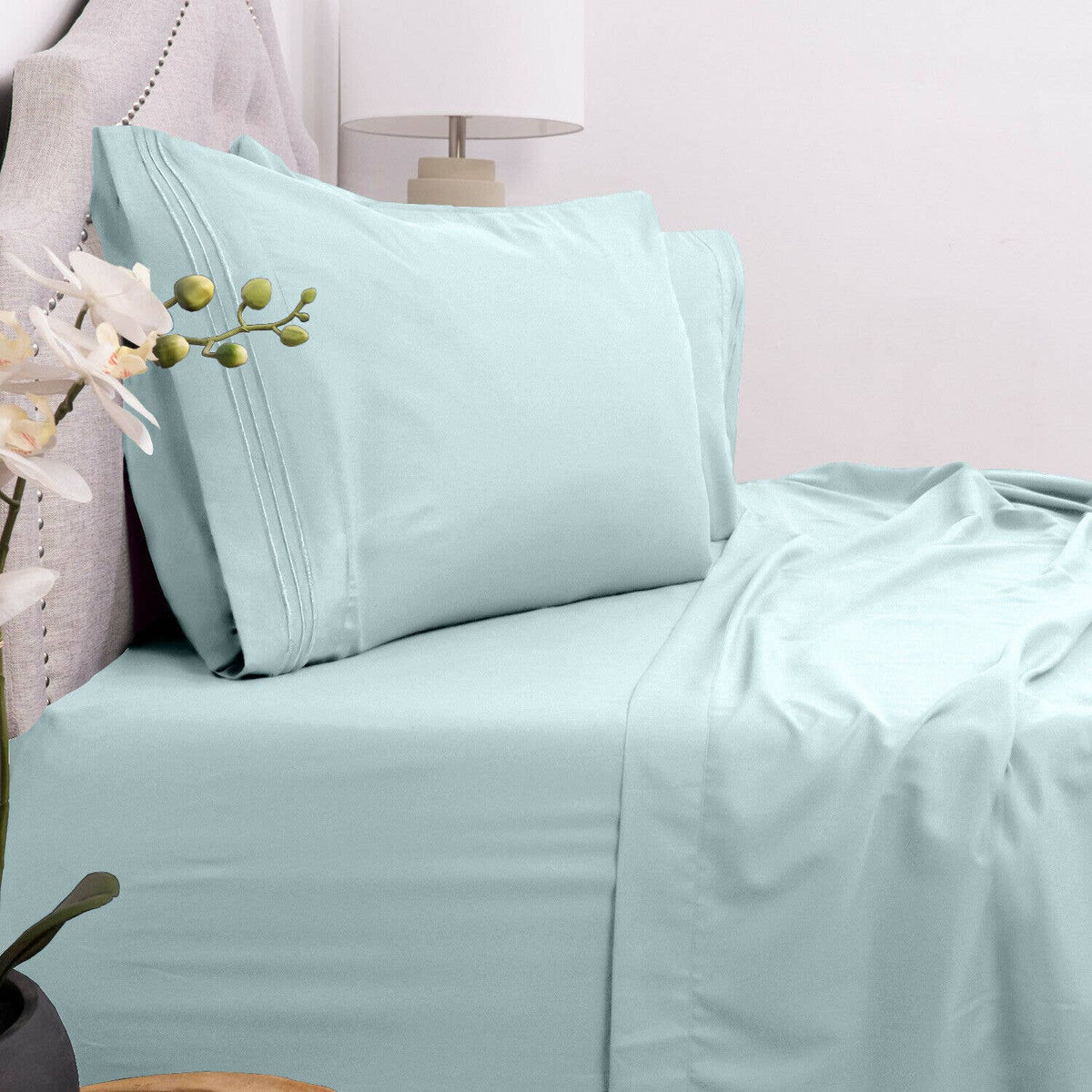 4 Piece Brushed Microfiber 1800 Bedding Bed Sheets Set