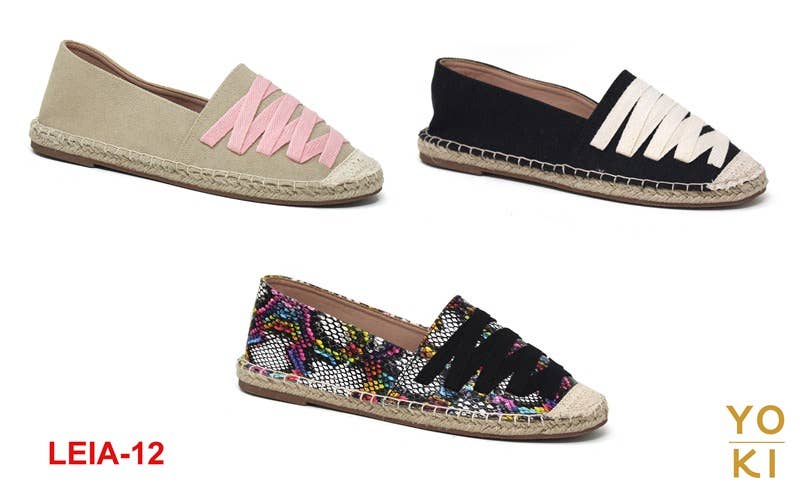 YOKI LEIA-12 Women's Cross Strap Style On Front Toe Flat