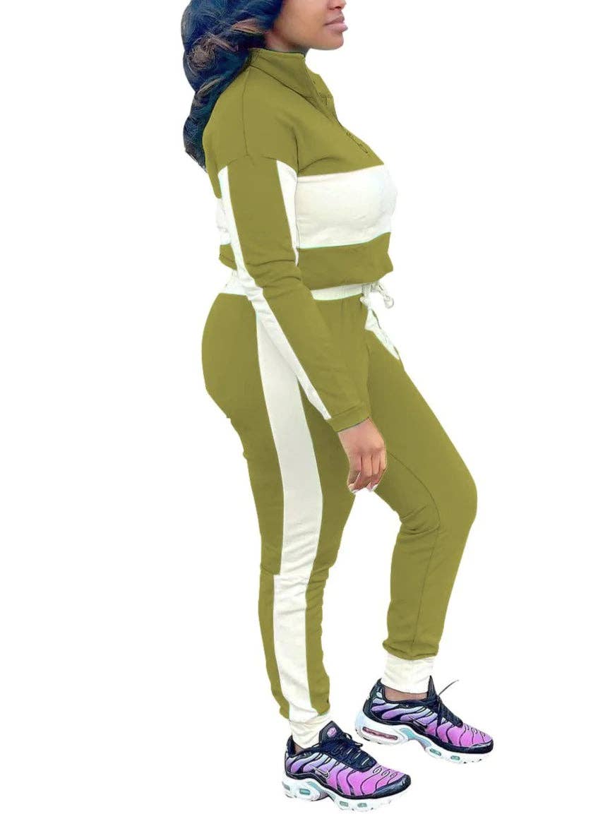 MB FASHION Two-Piece Color Block Tracksuit 6603R