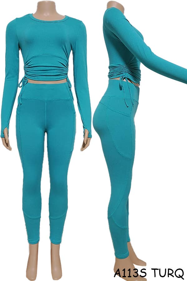 A113S SPORTS YOGA POCKET LEGGINGS TOPS SETS MIX SIZES 12PCS