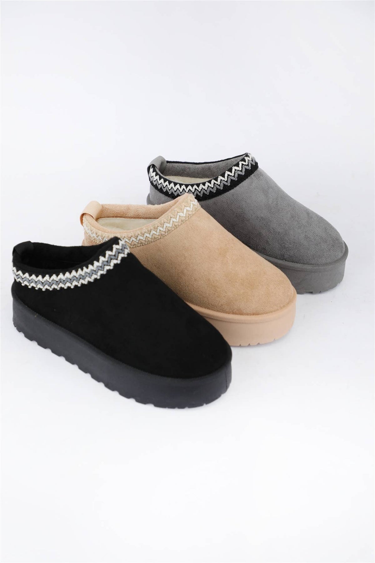 SOLID-10 SLIP ON UGG INSPIRED PLATFORM SLIPPER