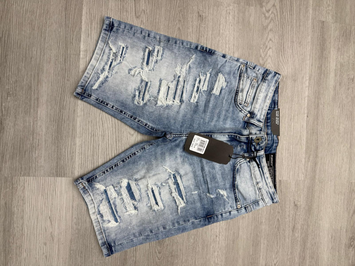 M.Society Ice Blue Denim Shorts
