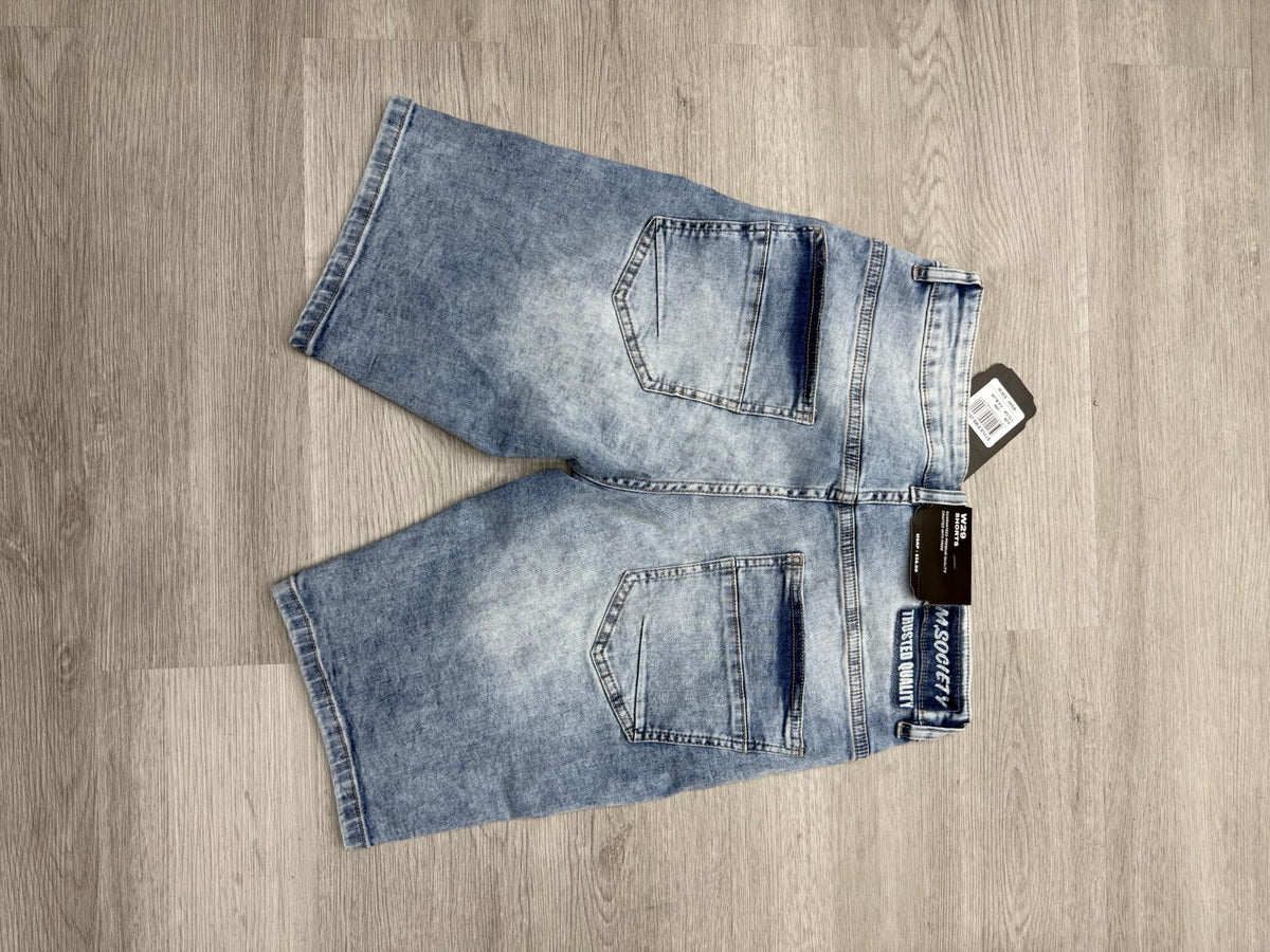 M.Society Ice Blue Denim Shorts