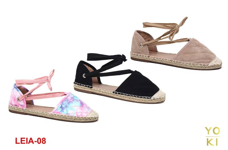 YOKI LEIA-08 Womens Closed Toe Ankle Strap espadrille Sandal