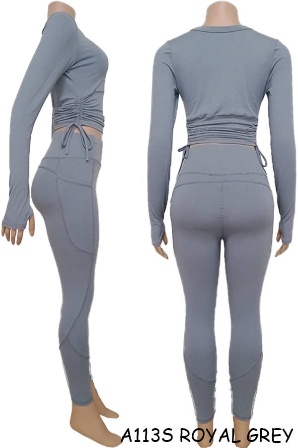 A113S SPORTS YOGA POCKET LEGGINGS TOPS SETS MIX SIZES 12PCS