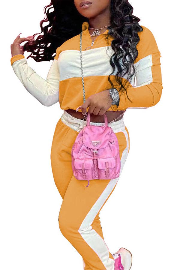 MB FASHION Two-Piece Color Block Tracksuit 6603R