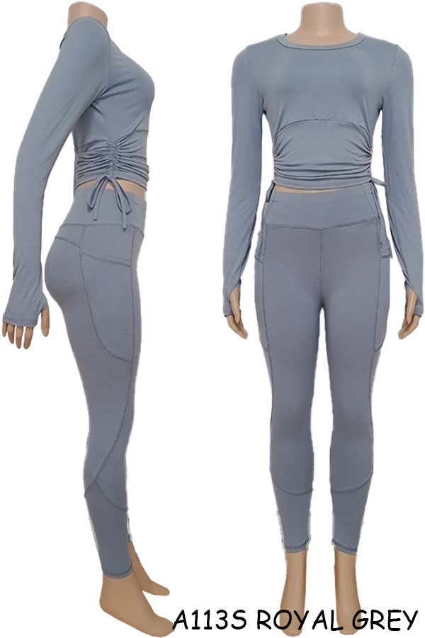 A113S SPORTS YOGA POCKET LEGGINGS TOPS SETS MIX SIZES 12PCS