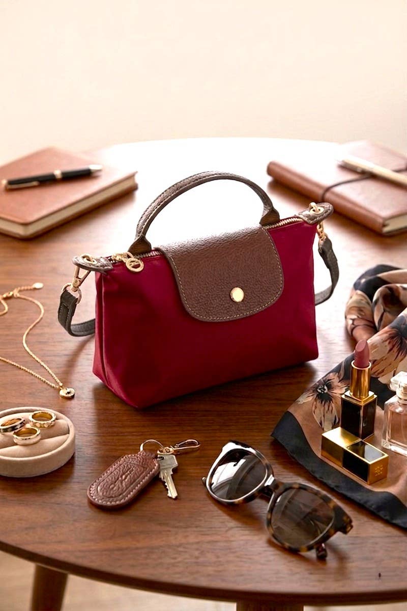 Trendy Color Block Flap Mini Handbag Zenana Consgt.