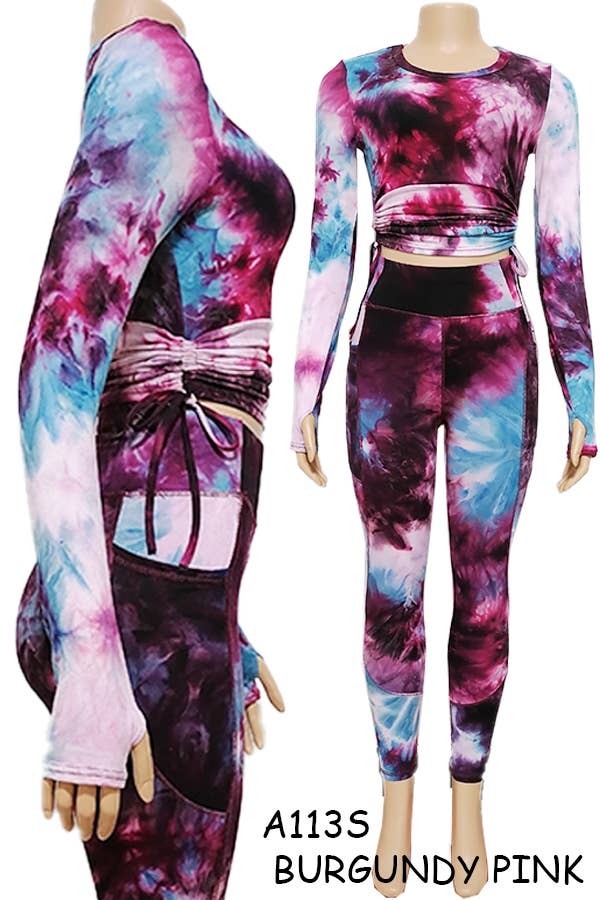 A113S SPORTS YOGA POCKET LEGGINGS TOPS SETS MIX SIZES 12PCS