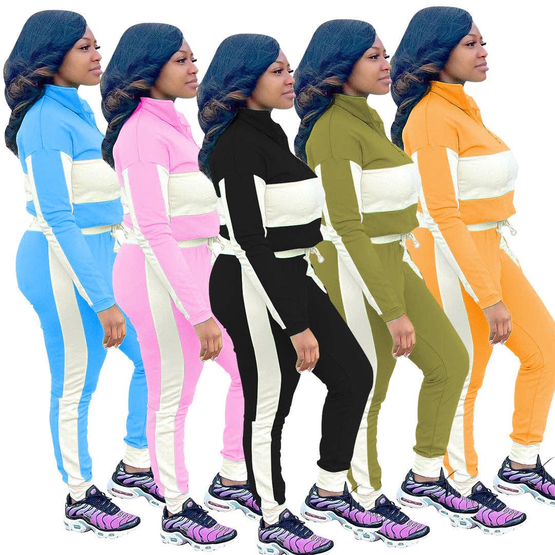 MB FASHION Two-Piece Color Block Tracksuit 6603R