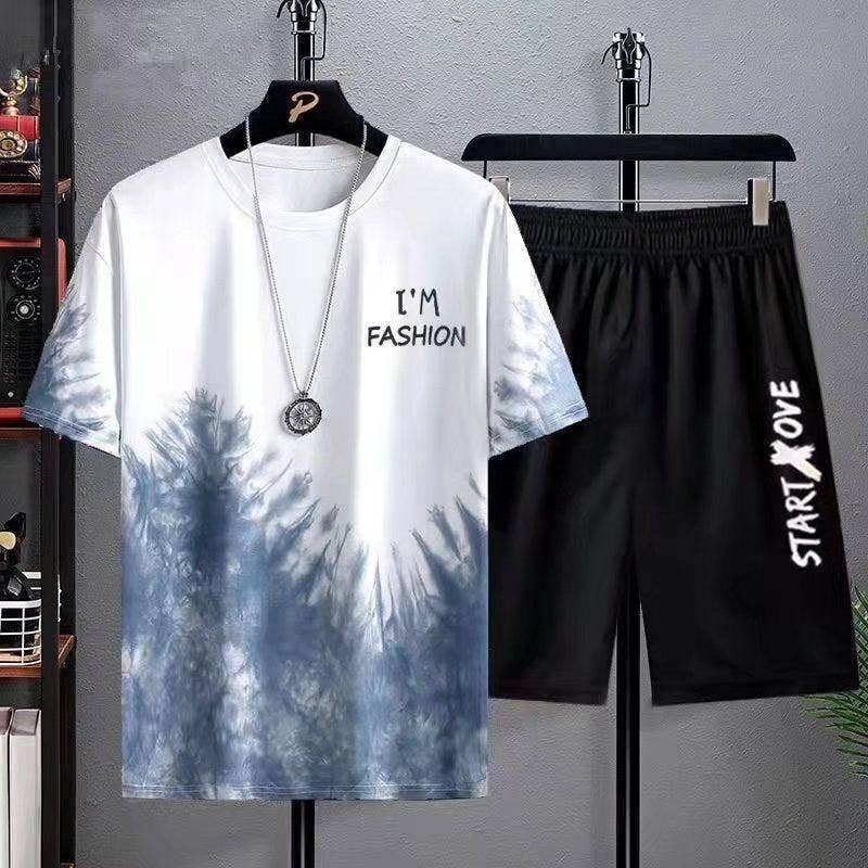 Men's Casual Sportswear Set  Summer Shorts Loose Fit T-Shirt