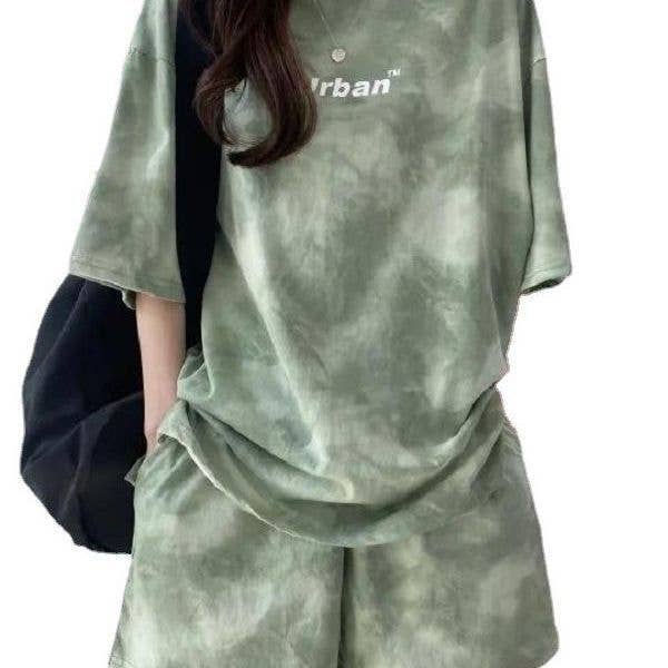 Women's Summer Sportswear Set Shorts Top Two-Piece Outfit