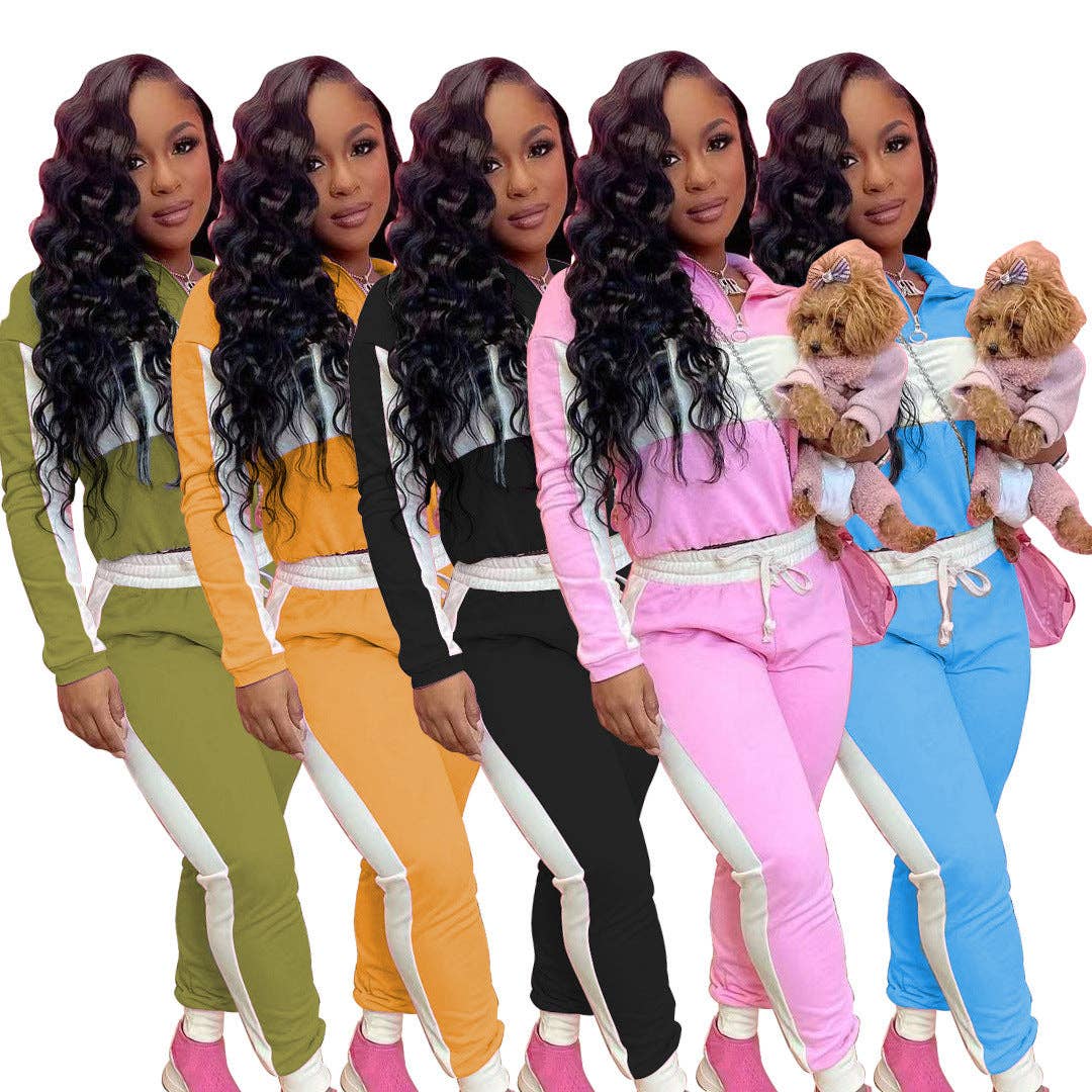MB FASHION Two-Piece Color Block Tracksuit 6603R