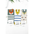 FOX WITH STRIPES AND POLKA DOT PRINT KIDS SOCKS