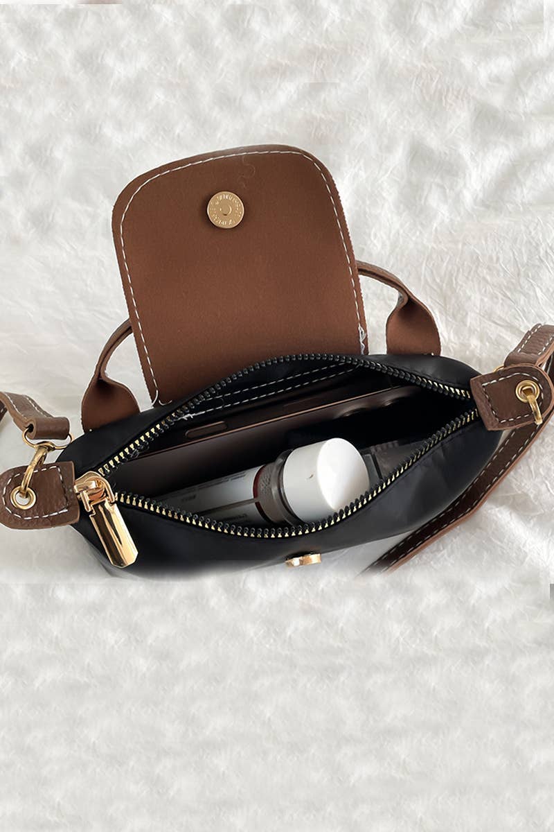 Trendy Color Block Flap Mini Handbag Zenana Consgt.