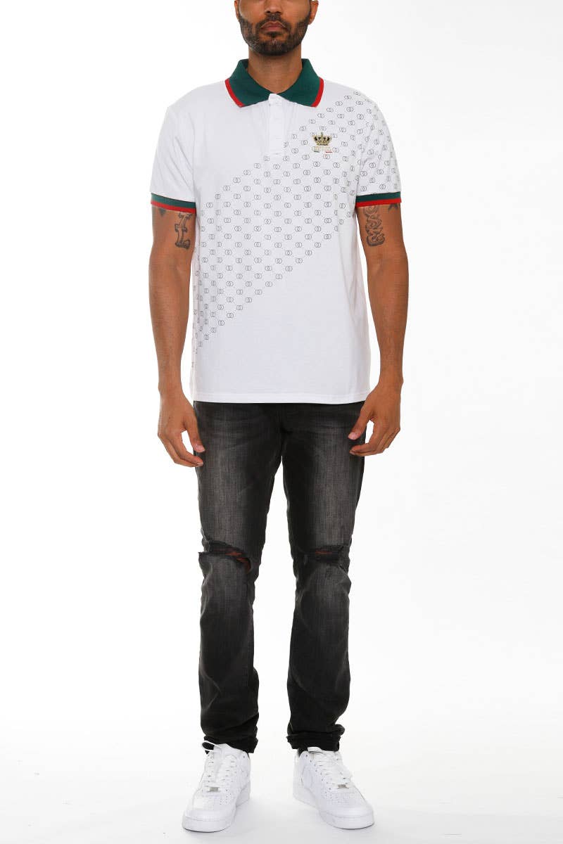 Version Couture Print Polo Button Down Shirt BP006
