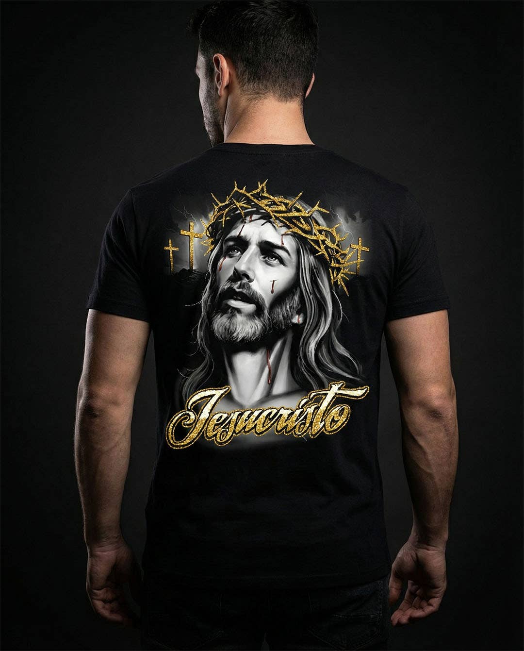 Religious Jesus T-Shirt – Black Graphic Tee