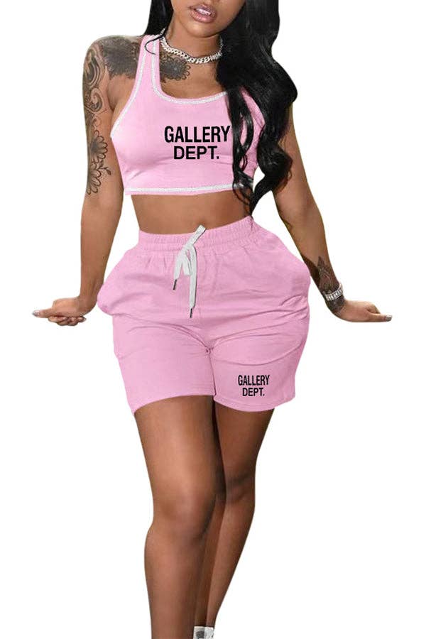 MB FASHION O-NECK PRINTED SHORT SET 323LY