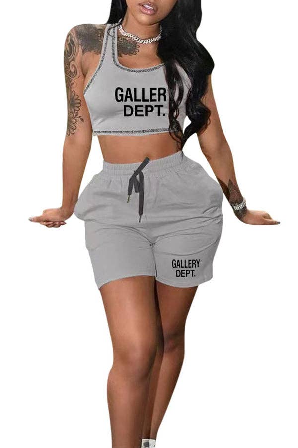 MB FASHION O-NECK PRINTED SHORT SET 323LY